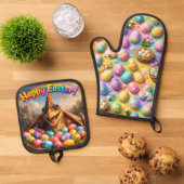 Oven Mitt and Pot Holders Ofenhandschuh & Topflappen-Set (Oben Unten)