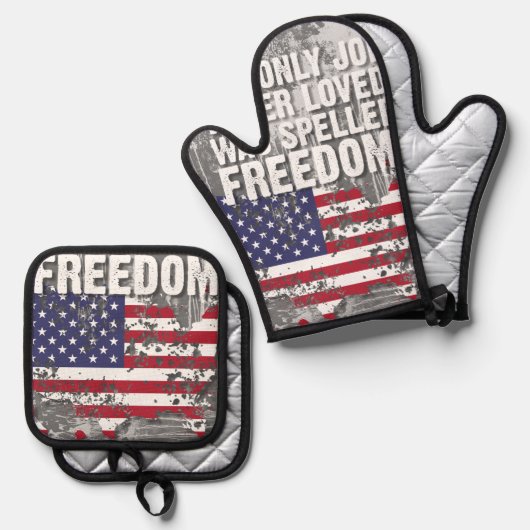 Oven Mitt and Pot Holders Ofenhandschuh & Topflappen-Set (Vorderseite/Rückseite)