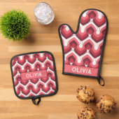 Oven Mitt and Pot Holders Ofenhandschuh & Topflappen-Set (Oben Unten)