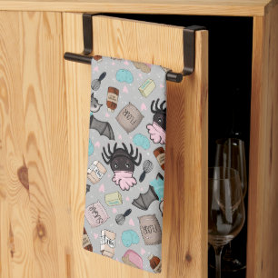 Oven Mitt Halloween Baking Besties-Gray Geschirrtuch