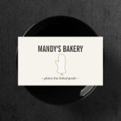 Oven Mitt Logo Gold auf Elfenbein für Bäckerei Visitenkarte