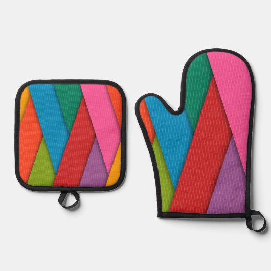 Oven Mitt & Pot Holder Abstrakte Farben Ofenhandschuh & Topflappen-Set (Vorderseite)