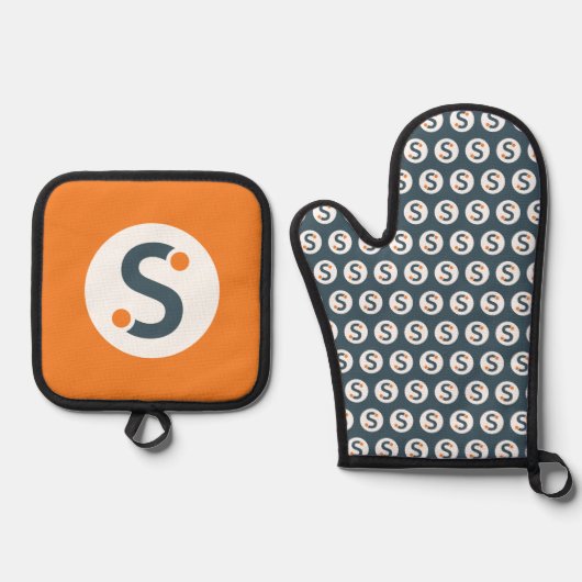 Oven Mitt & Pot Holder Ofenhandschuh & Topflappen-Set (Vorderseite)