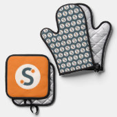 Oven Mitt & Pot Holder Ofenhandschuh & Topflappen-Set (Vorderseite/Rückseite)