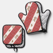 Oven Mitt & Pot Holder Red Dog Ofenhandschuh & Topflappen-Set (Vorderseite/Rückseite)
