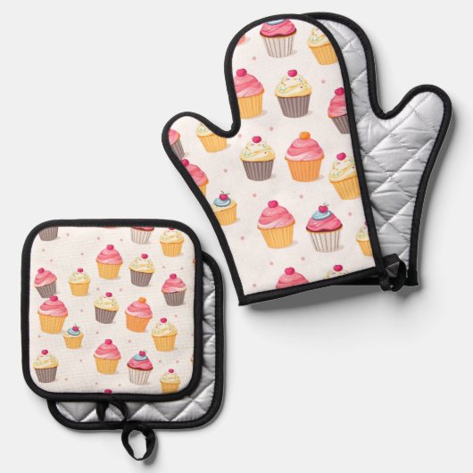 Oven Mitt & Pot Holder Set (Vorderseite/Rückseite)