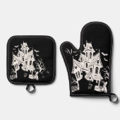 Oven Mitt & Pot Holder Set : HALLOWEEN House #2 (Vorderseite)