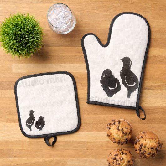 OVEN MITT & POT HOLDER studio miiri Ofenhandschuh & Topflappen-Set (Oben Unten)