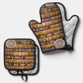 Oven Mitt & Pot Holders Bierflaschen Ofenhandschuh & Topflappen-Set (Vorderseite/Rückseite)