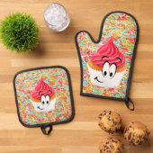 Oven Mitt & Pot Holders Kuchengebäck Ofenhandschuh & Topflappen-Set (Oben Unten)
