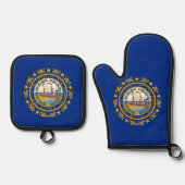Oven Mitt, Pot Holders mit der Flagge New Hampshir Ofenhandschuh & Topflappen-Set (Vorderseite)