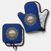 Oven Mitt, Pot Holders mit der Flagge New Hampshir Ofenhandschuh & Topflappen-Set (Vorderseite/Rückseite)