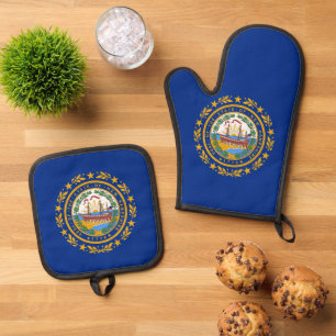Oven Mitt, Pot Holders mit der Flagge New Hampshir Ofenhandschuh & Topflappen-Set