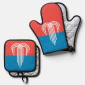 Oven Mitt, Pot Holders mit der Flagge von Kansas C Ofenhandschuh & Topflappen-Set (Vorderseite/Rückseite)