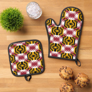 Oven Mitt, Pot Holders mit der Flagge von Maryland Ofenhandschuh & Topflappen-Set
