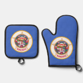 Oven Mitt, Pot Holders mit der Flagge von Minnesot Ofenhandschuh & Topflappen-Set (Vorderseite)