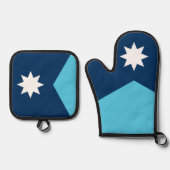Oven Mitt, Pot Holders mit der Flagge von Minnesot Ofenhandschuh & Topflappen-Set (Vorderseite)