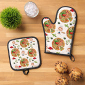 Oven Mitt & Pot Holders Pizza Pizza Pie Ofenhandschuh & Topflappen-Set (Oben Unten)