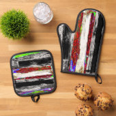 Oven Mitt & Pot Holders – Reflection Layers Ofenhandschuh & Topflappen-Set (Oben Unten)