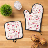 Oven Mitt & Pot Holders Valentine's Day Couple Ofenhandschuh & Topflappen-Set (Oben Unten)