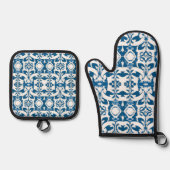 Oven Mitt & Potholder Set | BOHEMISCHE BLUES (Vorderseite)