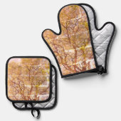 Oven Mitt und Pot Holder COOLE ÖKO STILE Ofenhandschuh & Topflappen-Set (Vorderseite/Rückseite)