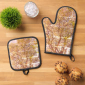 Oven Mitt und Pot Holder COOLE ÖKO STILE Ofenhandschuh & Topflappen-Set (Oben Unten)