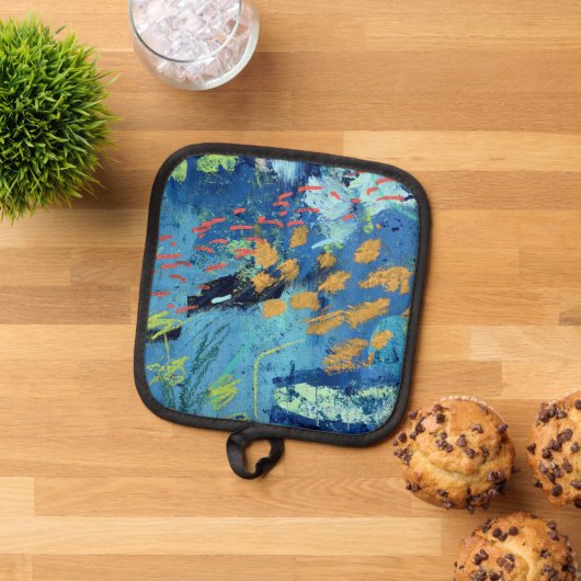 Oven Mitt und Pot Holder in Blackfish Design Topflappen (Oben Unten)