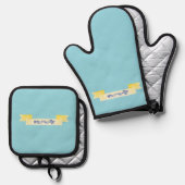 Oven Mitt und Pot Holder Ofenhandschuh & Topflappen-Set (Vorderseite/Rückseite)