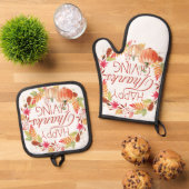 Oven Mitt und Pot Holder Ofenhandschuh & Topflappen-Set (Oben Unten)