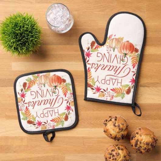 Oven Mitt und Pot Holder Ofenhandschuh & Topflappen-Set (Oben Unten)