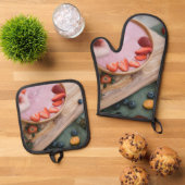 Oven Mitt und Pot Holder Ofenhandschuh & Topflappen-Set (Oben Unten)