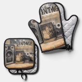 Oven Mitt und Pot Holder Ofenhandschuh & Topflappen-Set (Vorderseite/Rückseite)