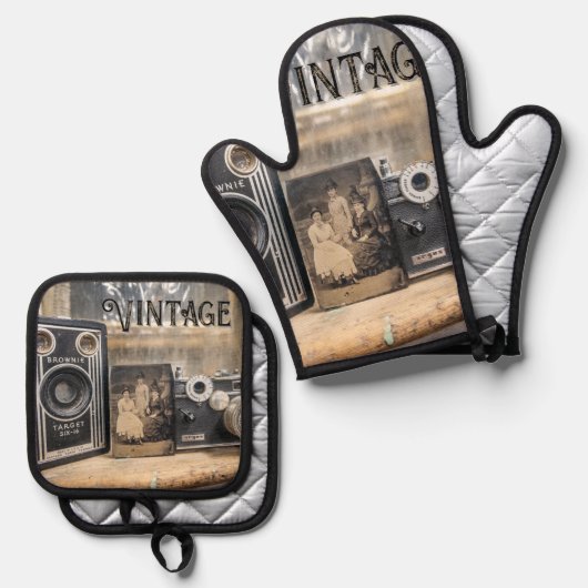 Oven Mitt und Pot Holder Ofenhandschuh & Topflappen-Set (Vorderseite/Rückseite)