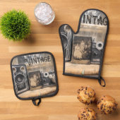 Oven Mitt und Pot Holder Ofenhandschuh & Topflappen-Set (Oben Unten)