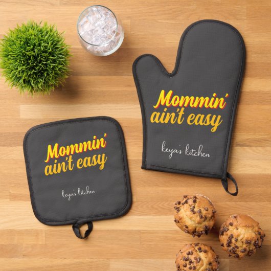 Oven Mitt und Pot Holder Ofenhandschuh & Topflappen-Set (Oben Unten)