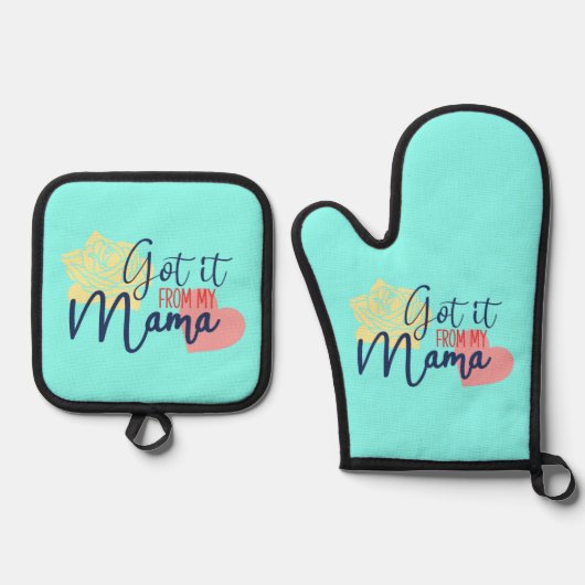 Oven Mitt und Pot Holder Ofenhandschuh & Topflappen-Set (Vorderseite)