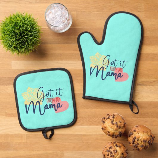 Oven Mitt und Pot Holder Ofenhandschuh & Topflappen-Set (Oben Unten)
