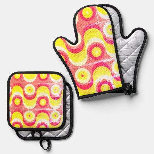 Oven Mitt und Pot Holder Ofenhandschuh & Topflappen-Set (Vorderseite/Rückseite)