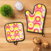Oven Mitt und Pot Holder Ofenhandschuh & Topflappen-Set (Oben Unten)