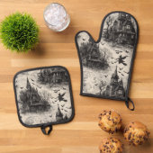 Oven Mitt und Pot Holder Ofenhandschuh & Topflappen-Set (Oben Unten)