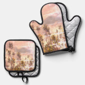 Oven Mitt und Pot Holder Ofenhandschuh & Topflappen-Set (Vorderseite/Rückseite)