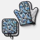 Oven Mitt und Pot Holder Ofenhandschuh & Topflappen-Set (Vorderseite/Rückseite)