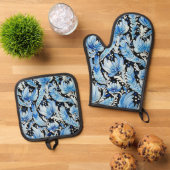 Oven Mitt und Pot Holder Ofenhandschuh & Topflappen-Set (Oben Unten)