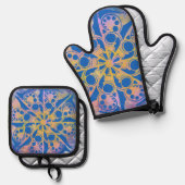 Oven Mitt und Pot Holder Ofenhandschuh & Topflappen-Set (Vorderseite/Rückseite)
