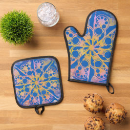 Oven Mitt und Pot Holder Ofenhandschuh & Topflappen-Set