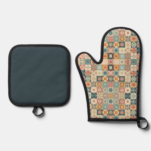 Oven Mitt und Pot Holder Ofenhandschuh & Topflappen-Set (Vorderseite)