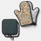 Oven Mitt und Pot Holder Ofenhandschuh & Topflappen-Set (Vorderseite/Rückseite)