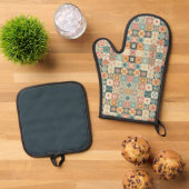 Oven Mitt und Pot Holder Ofenhandschuh & Topflappen-Set (Oben Unten)