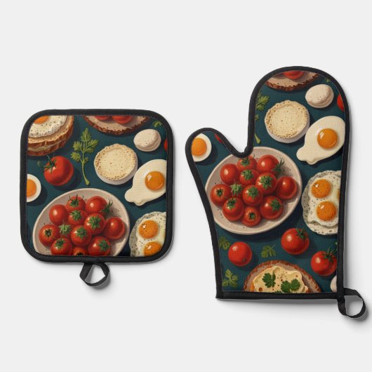 Oven Mitt und Pot Holder Ofenhandschuh & Topflappen-Set (Vorderseite)
